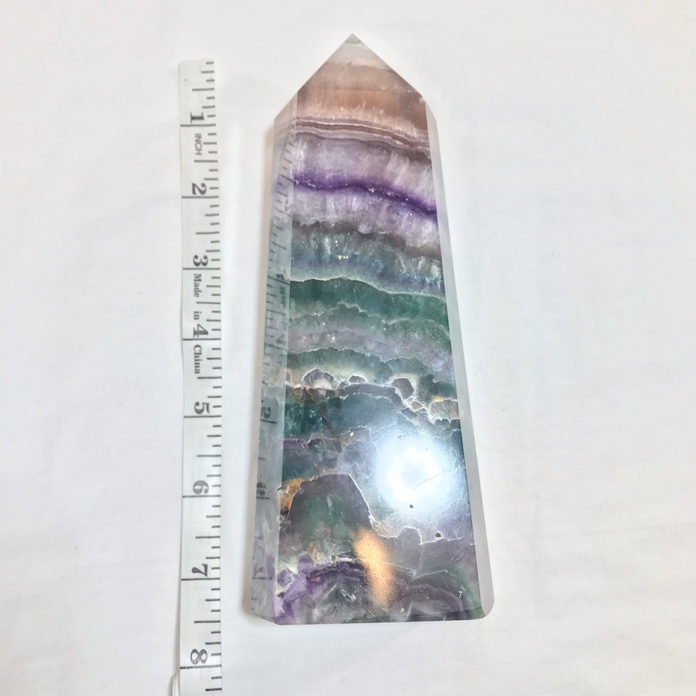 Rare rainbow fluorite obelisk🔴 - Picture 7 of 8